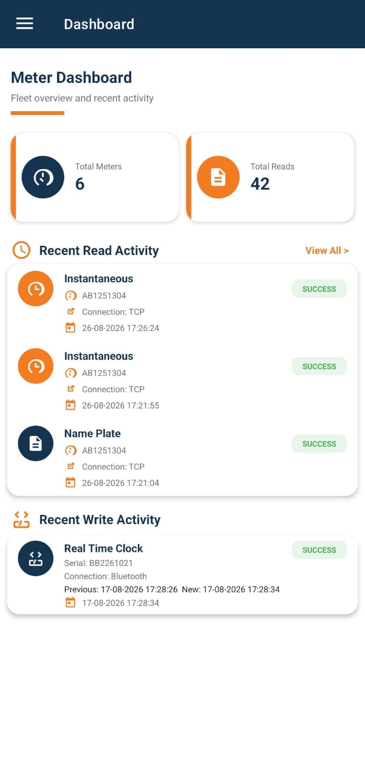 GridStar Lite mobile Dashboard