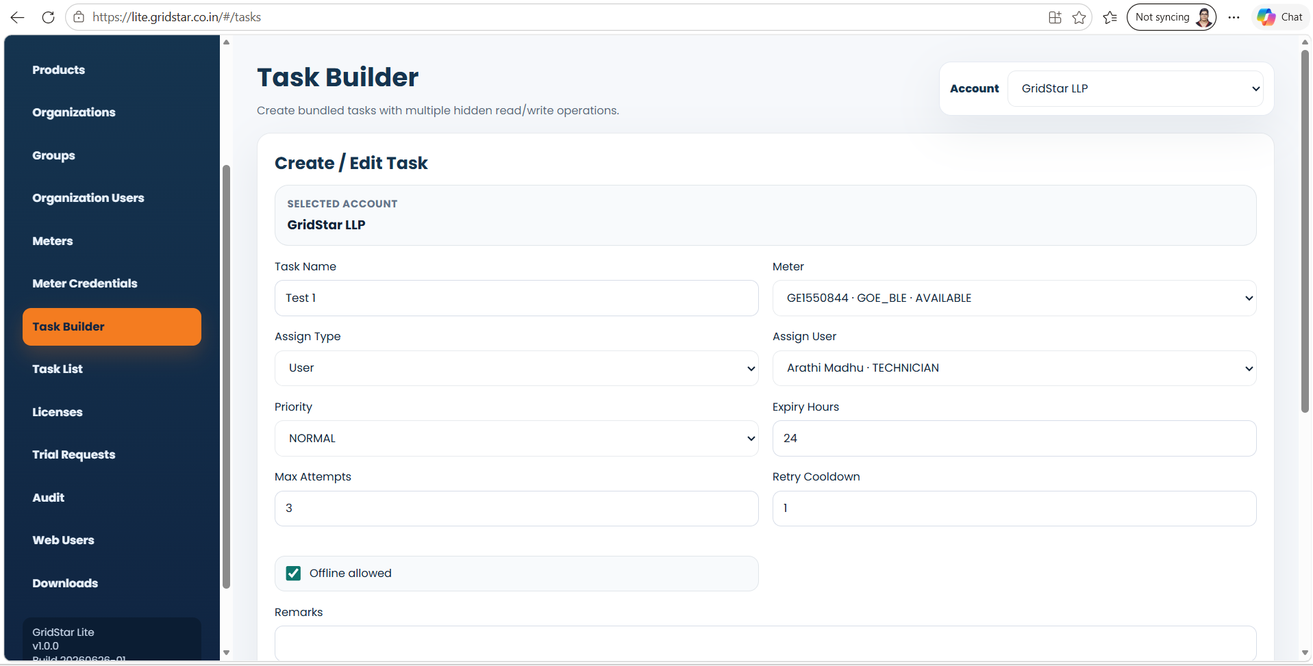 Build the field task